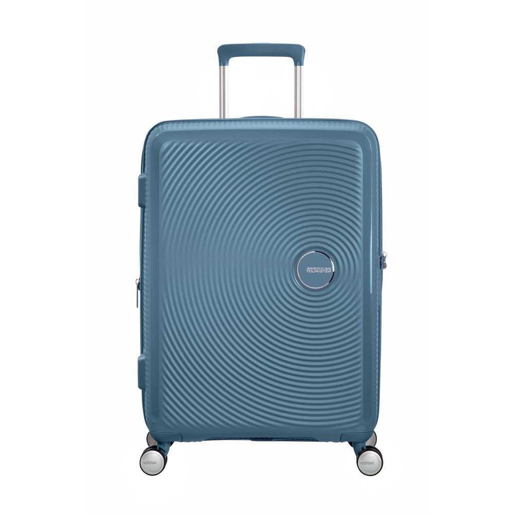 American Tourister Soundbox ekspanderende medium koffert 67 cm Stone Blue-Harde kofferter-BagBrokers