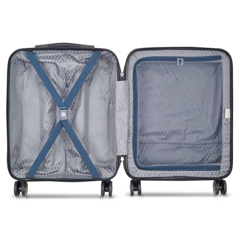 Delsey Air Armour lett 55 cm kabin koffert 2,98 kg Night Blue-Harde kofferter-BagBrokers