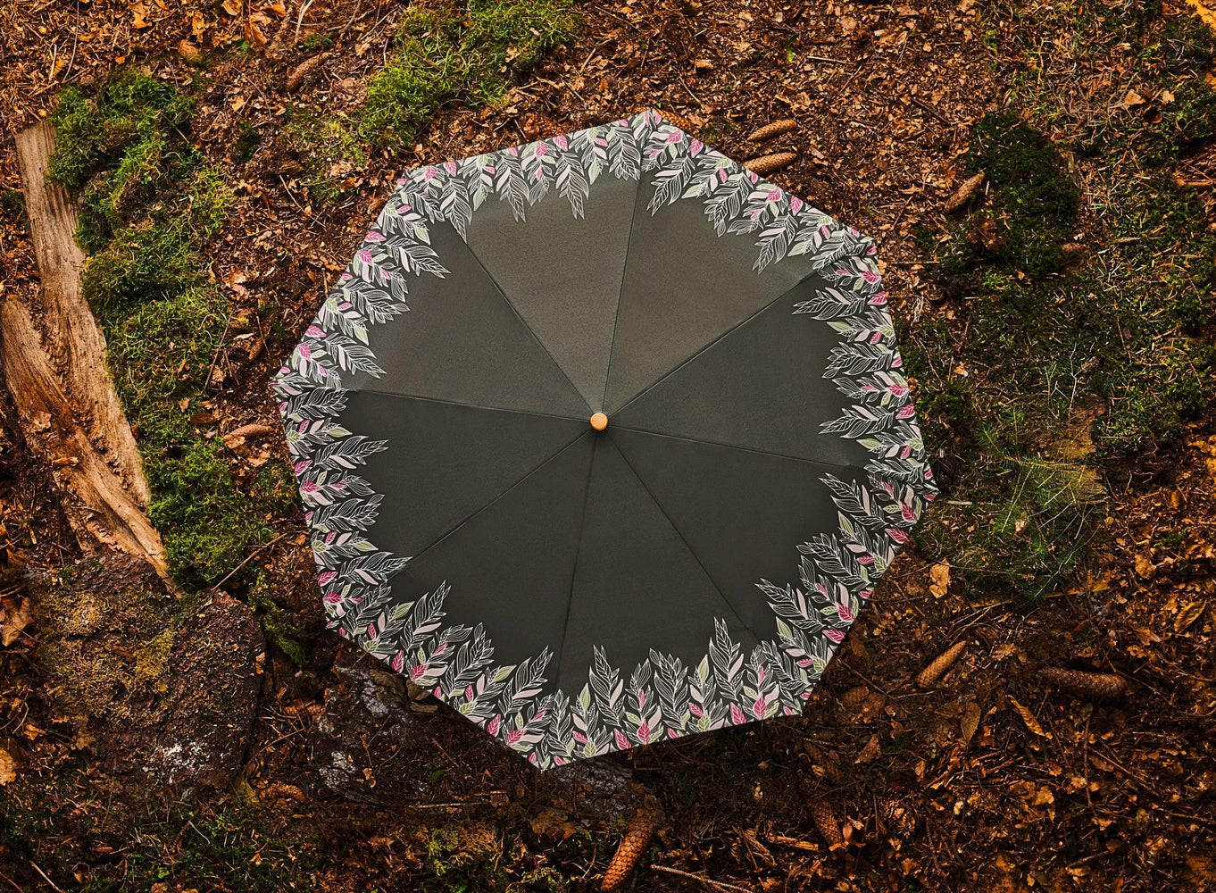 Doppler Nature Magic, Automatisk åpning og lukking Intention Olive-Paraplyer-BagBrokers
