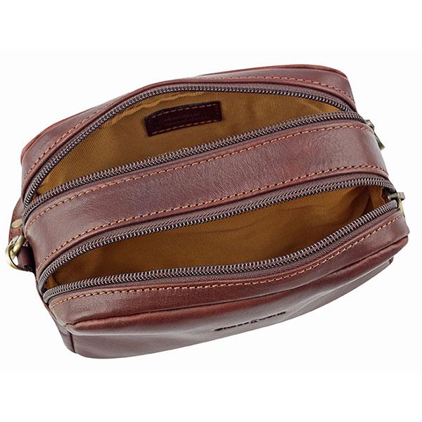 Gianni Conti eksklusiv Pouch mini toalettmappe Dark Brown-Vesker-BagBrokers