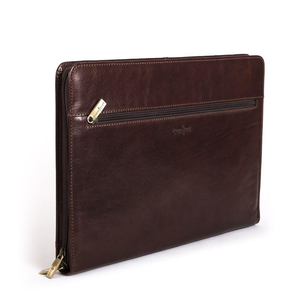 Gianni Conti Møtemappe. Eksklusivt italiensk Kalveskinn Brown-Vesker-BagBrokers