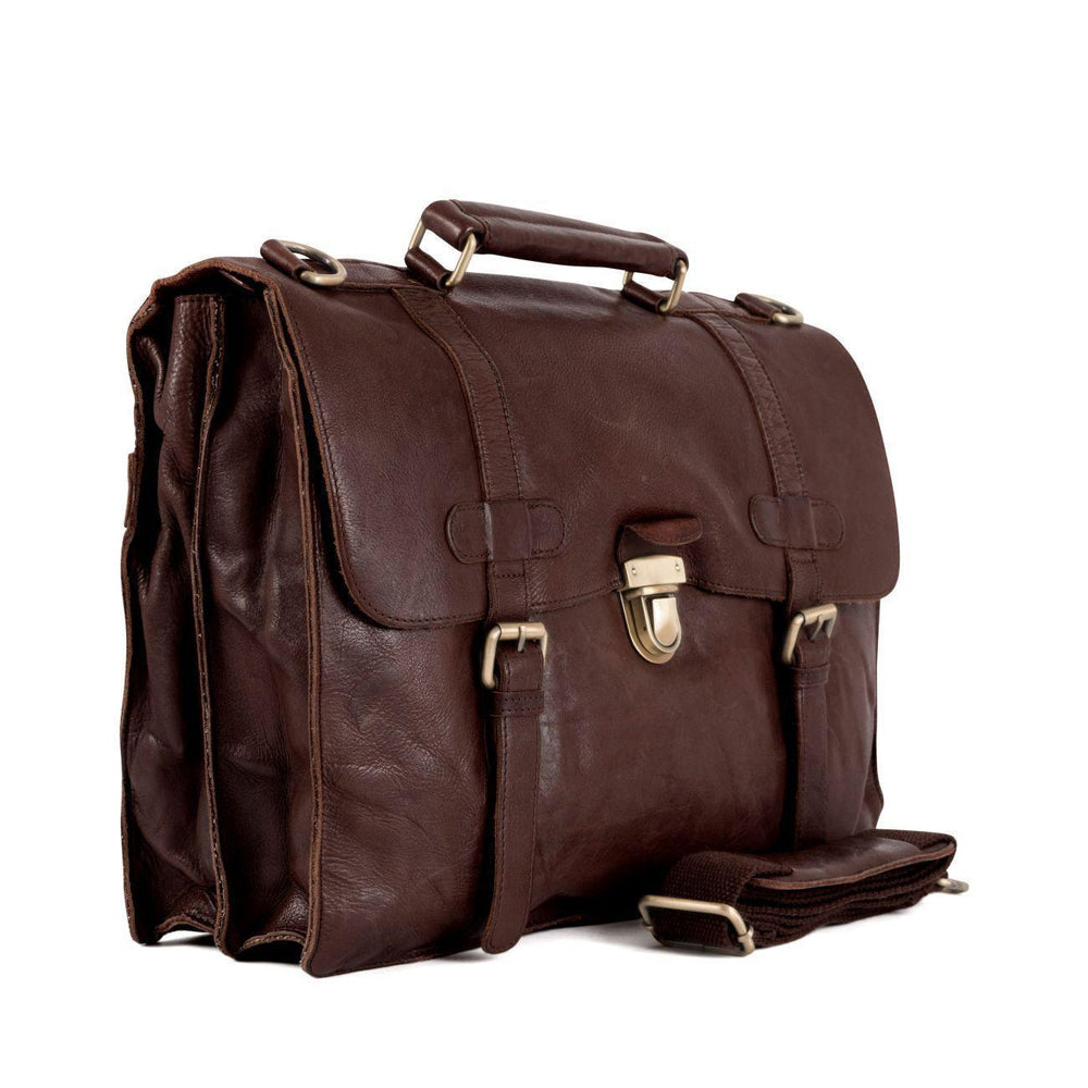 Gianni Conti klassisk PC veske Vintage 15" Brown-Vesker-BagBrokers