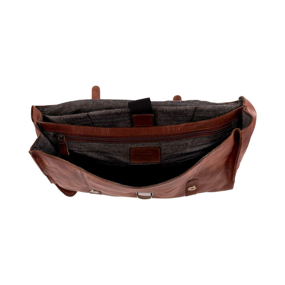 Gianni Conti klassisk PC veske Vintage 15" Brown-Vesker-BagBrokers