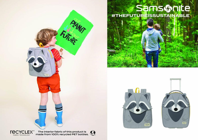 Sammies by Samsonite. Happy Sammies Eco koffert Raccoon Remy-Barnekoffert-BagBrokers