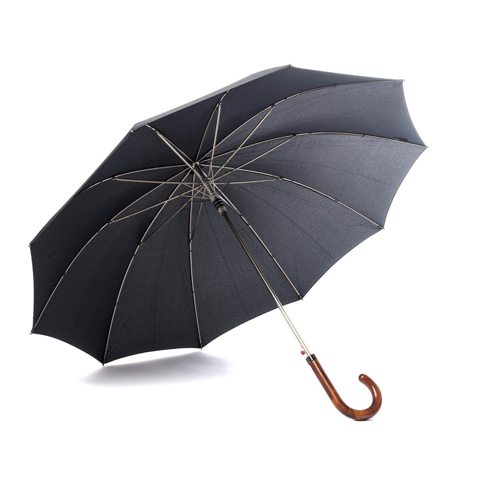 Knirps T.771 Lang Paraply med buet trehåndtak, Svart-Paraplyer-BagBrokers