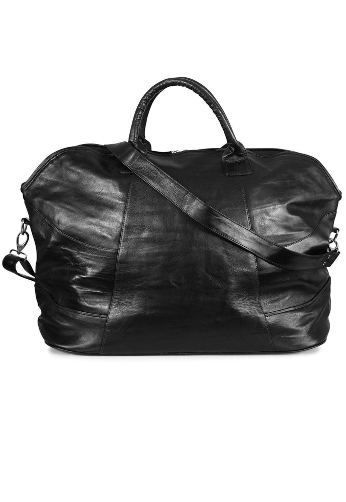 Skinnbag-Nord Leather Drifter Stor Skinn Duffelbag Sort-BagBrokers