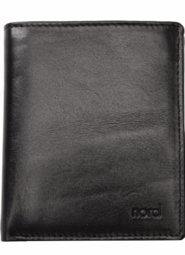 Lommebok/ Kortholder-Nord Leather. Klassisk skinn Lommebok 10 kort/ Myntlomme Sort-BagBrokers