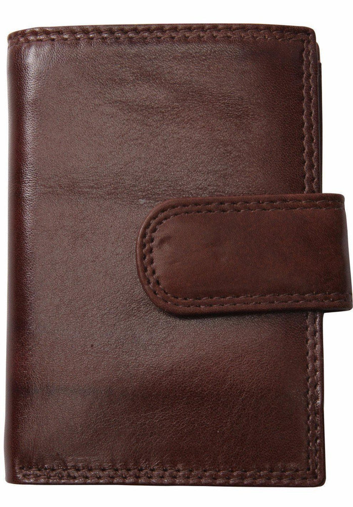 Lommebok/ Kortholder-Nord Leather. Liten Unisex skinn Lommebok 10 kort/ Liten Myntlomme Brun-BagBrokers