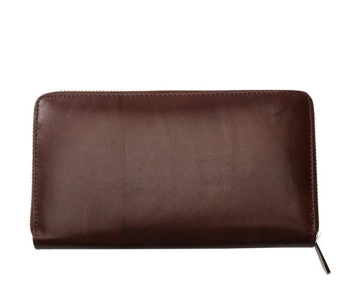 Lommebok/ Kortholder-Nord Leather. Dame Stor Portemone/ Clutch med speil. 8 kortlommer/ Iphone. Brun-BagBrokers