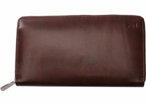 Lommebok/ Kortholder-Nord Leather. Dame Stor Portemone/ Clutch med speil. 8 kortlommer/ Iphone. Brun-BagBrokers