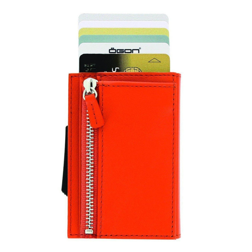 Lommebok/ Kortholder-Oransje Ögon Cascade Premium Zipper Skinn Kortholder 8 kort.-BagBrokers