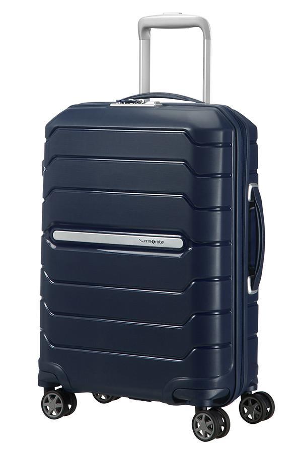 Harde kofferter-Samsonite Flux Ekspanderende kabin koffert 55 cm 44 liter Marineblå-BagBrokers