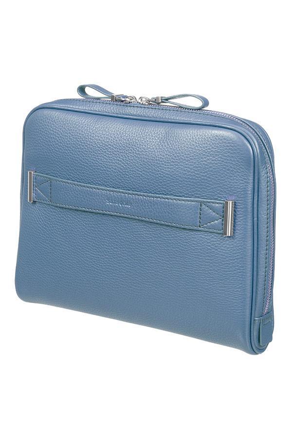 Business-Samsonite. Highline Skinn tablet holder 24,5 cm / 9,7 inch Dusty Blue/Silver-BagBrokers