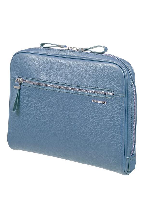 Business-Samsonite. Highline Skinn tablet holder 24,5 cm / 9,7 inch Dusty Blue/Silver-BagBrokers