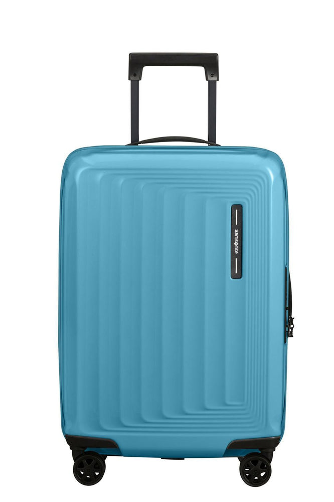 Samsonite NUON utvidbar Kabin koffert 55 cm Metallic Ocean Blue-Harde kofferter-BagBrokers