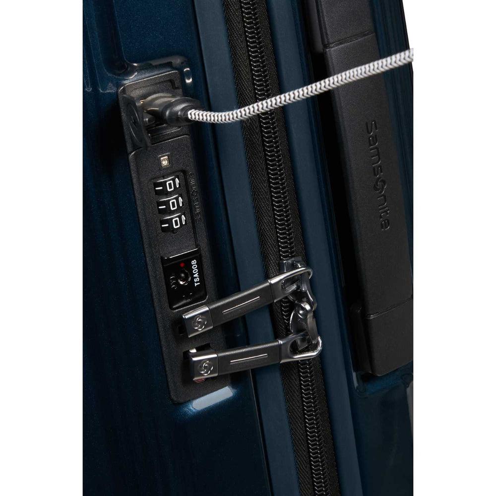 Samsonite NUON utvidbar Kabin koffert 55cm Metallic dark blue-Harde kofferter-BagBrokers