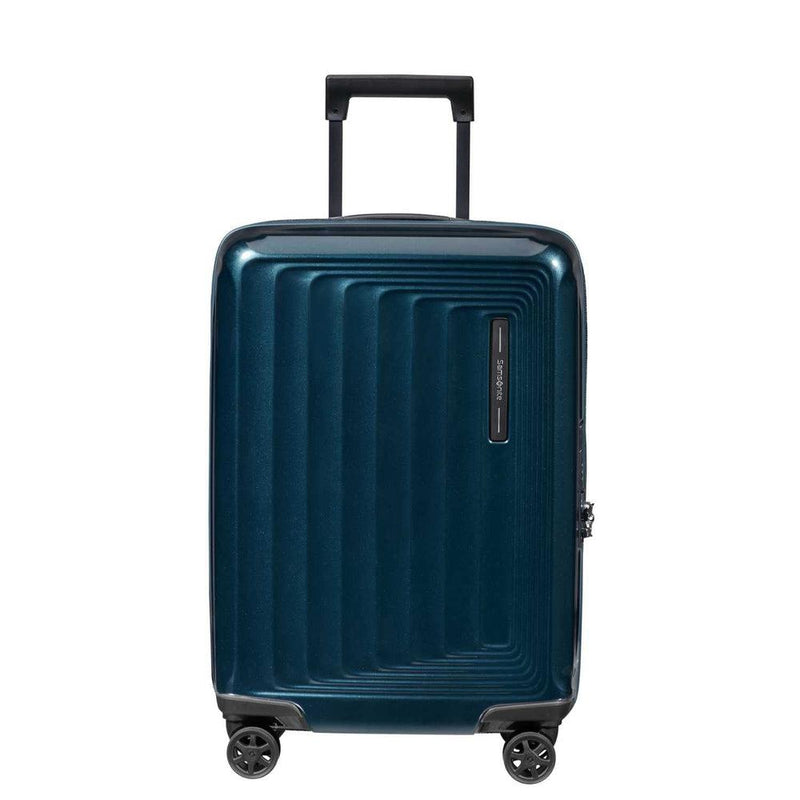 Samsonite NUON utvidbar Kabin koffert 55cm Metallic dark blue-Harde kofferter-BagBrokers