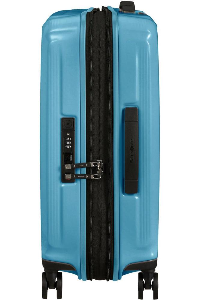 Samsonite NUON utvidbar stor koffert 75 cm Metallic Ocean Blue-Harde kofferter-BagBrokers