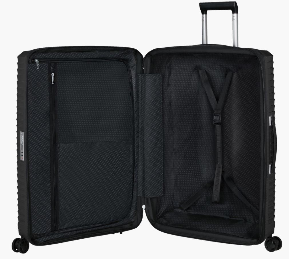 Samsonite UPSCAPE ekspanderende Medium koffert 68 cm Svart-Harde kofferter-BagBrokers