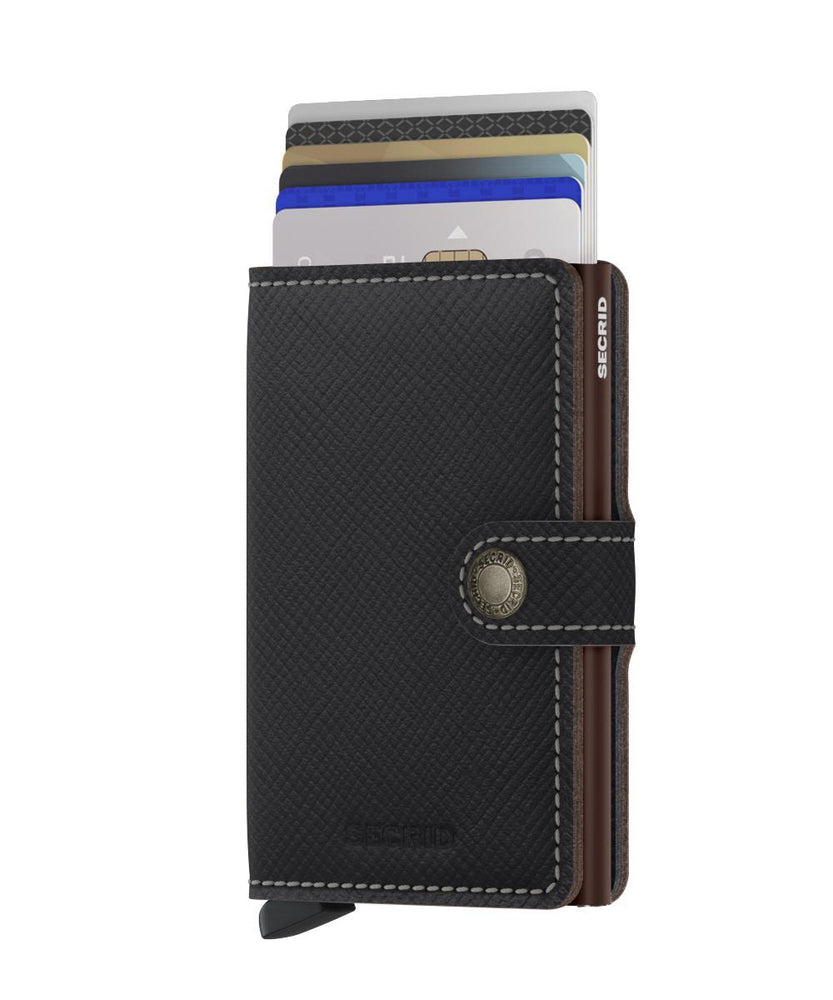 Secrid Miniwallet Saffiano Brown-Lommebok/ Kortholder-BagBrokers