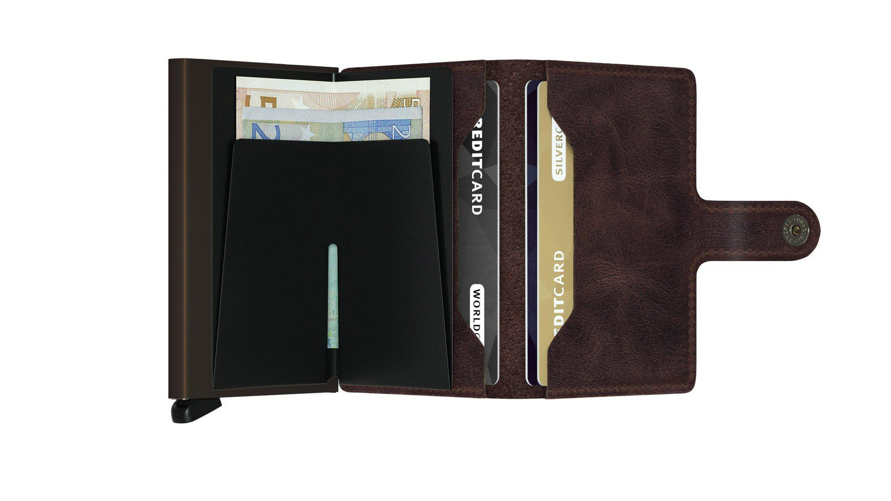 Secrid Miniwallet Vintage-Chocolate-Lommebok/ Kortholder-BagBrokers