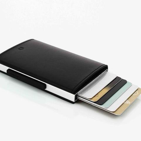 Lommebok/ Kortholder-Svart Ögon Cascade Premium Zipper Skinn Kortholder 8 kort.-BagBrokers
