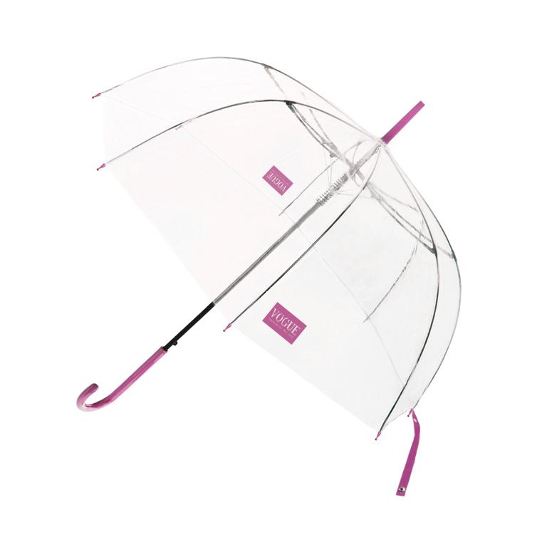 Vogue 157 V Transparent paraply windproof Fuksia-Paraplyer-BagBrokers