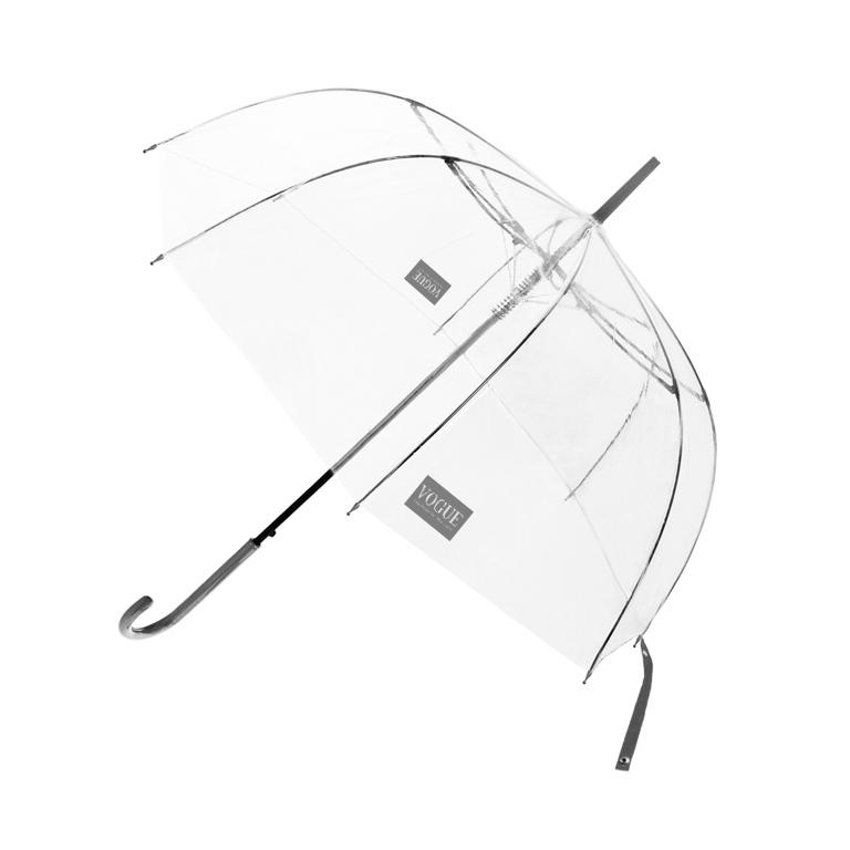 Vogue 157 V stor gjennomsktig paraply windproof grå-Paraplyer-BagBrokers