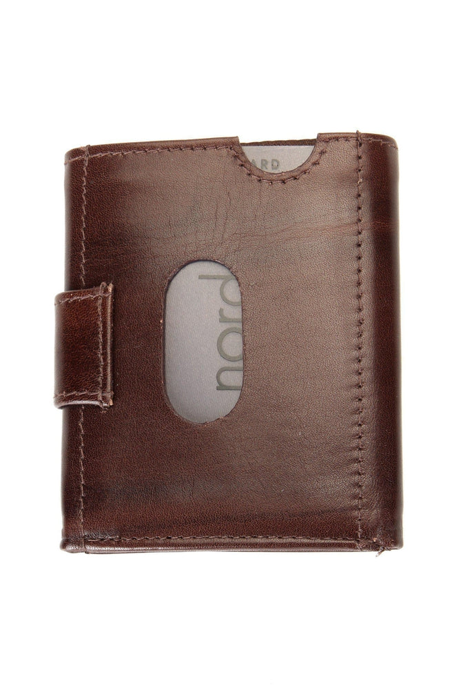 Lommebok/ Kortholder-Nord Leather. Liten Unisex skinn Lommebok-Kortholder Brun-BagBrokers