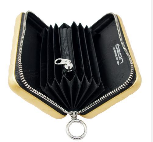 Lommebok/ Kortholder-Ögon Designs - Quilted Aluminium zipper lommebok/ kortholder 24 Kort gull farget-BagBrokers