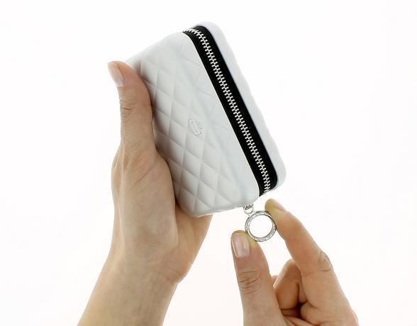 Lommebok/ Kortholder-Ögon Designs - Quilted Aluminium zipper lommebok/ kortholder 24 Kort Sølv-BagBrokers