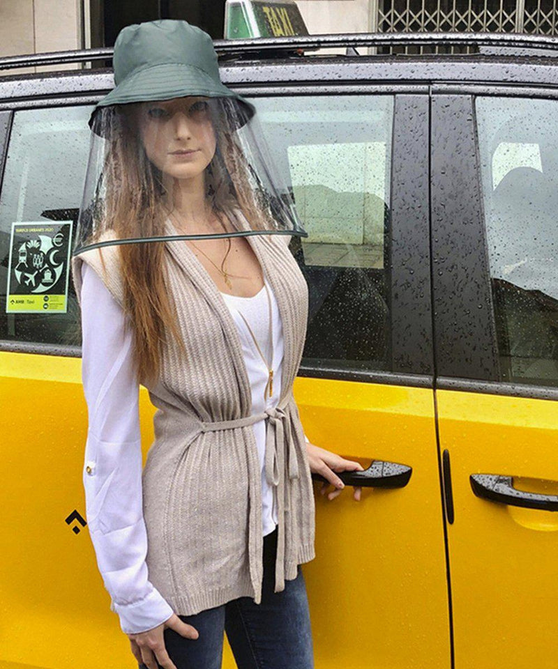 Regnhatt med avtagbart visir Grønn-regn hatt-BagBrokers